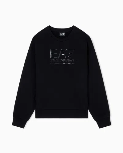 Ea7 Visibility Cotton-blend Sweatshirt In Black