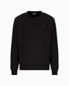 Ea7 Visibility Cotton Crew-neck Sweatshirt In Black