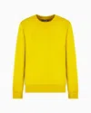 Ea7 Visibility Cotton Crew-neck Sweatshirt In Yellow