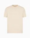 Ea7 Visibility Cotton Crew-neck T-shirt In Beige