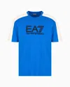 Ea7 Visibility Cotton Crew-neck T-shirt In Blue