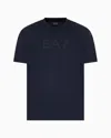 Ea7 Visibility Cotton Crew-neck T-shirt In Navy Blue