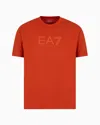 Ea7 Visibility Cotton Crew-neck T-shirt In Orange
