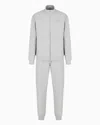 Ea7 Visibility Cotton Full-zip Tracksuit In Grey