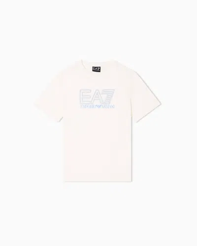 Ea7 Kids' Visibility Cotton Jersey T-shirt In Pink