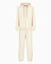 Ea7 Visibility Cotton Tracksuit With Hood In Beige