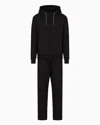 Ea7 Visibility Cotton Tracksuit With Hood In Black