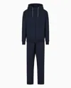 Ea7 Visibility Cotton Tracksuit With Hood In Navy Blue