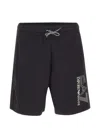 Ea7 Visibility Drawstring Logo Shorts In Blue