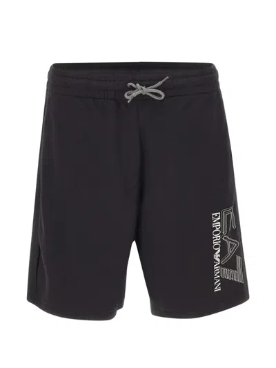 Ea7 Visibility Drawstring Logo Shorts In Blue