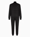 Ea7 Visibility Full-zip Tracksuit In Asv Recycled Fabric In Black