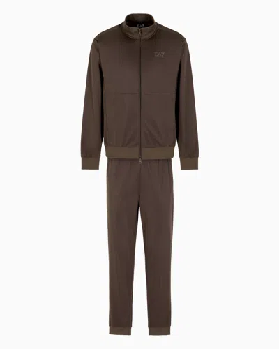 Ea7 Visibility Full-zip Tracksuit In Asv Recycled Fabric In Blue