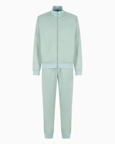 Ea7 Visibility Full-zip Tracksuit In Asv Recycled Fabric In Green