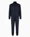Ea7 Visibility Full-zip Tracksuit In Asv Recycled Fabric In Blue