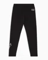 Ea7 Visibility Girl Stretch-cotton Leggings In Black