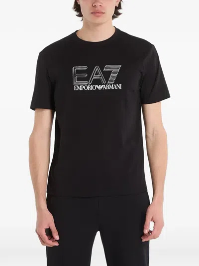 Ea7 Visibility Logo-print T-shirt In Black