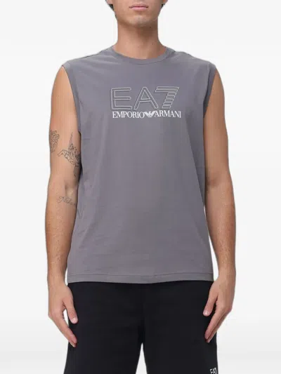 Ea7 Visibility Logo-print Vest In Gray
