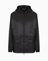 Ea7 Visibility Nylon Zip-up Jacket In Black