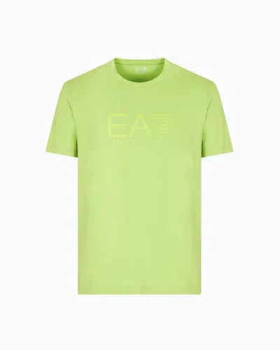 Ea7 Visibility Short-sleeved T-shirt In Cotton Stretch Jersey