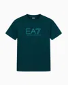 Ea7 Visibility Short-sleeved T-shirt In Cotton Stretch Jersey In Green