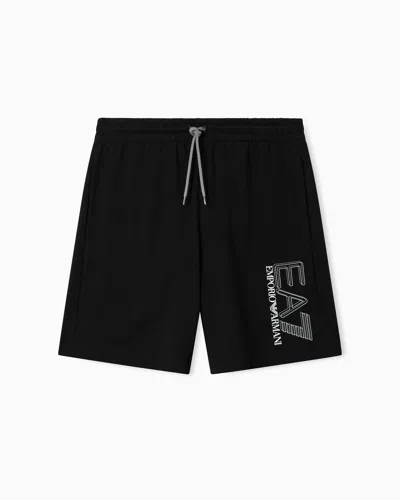 Ea7 Visibility Shorts In Pure Cotton In Black