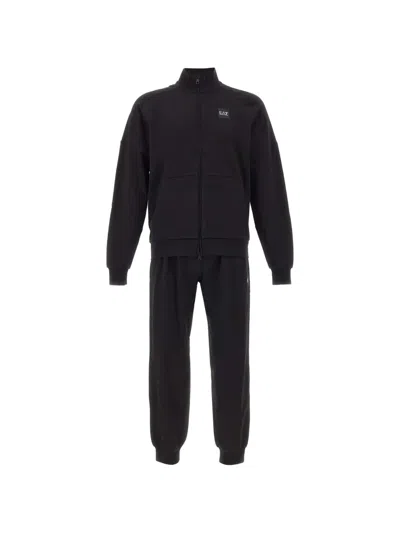 Ea7 Visibility Zipped Tracksuit In Black