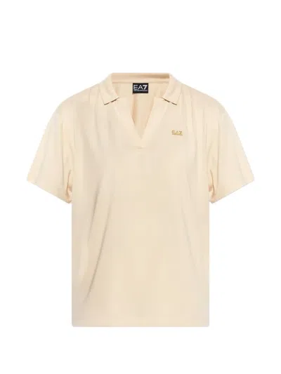 Ea7 V-neck T-shirt In Neutral