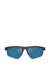 Ea7 Vyron Rectangle-frame Sunglasses In Transparent