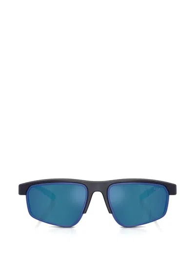 Ea7 Vyron Rectangle-frame Sunglasses In Black