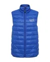 Ea7 Waistcoat Quilted Down Jacket In Blue
