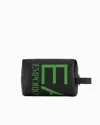 Ea7 Washbag With Oversized Logo In Black