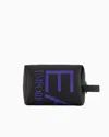 Ea7 Washbag With Oversized Logo In Black