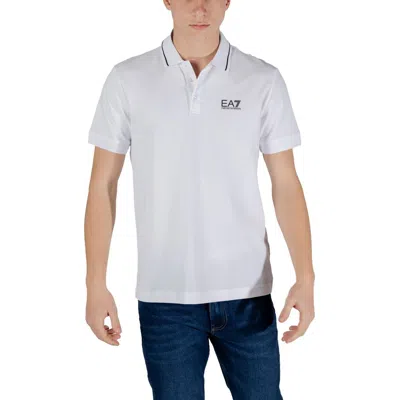 Ea7 White Cotton Polo Shirt