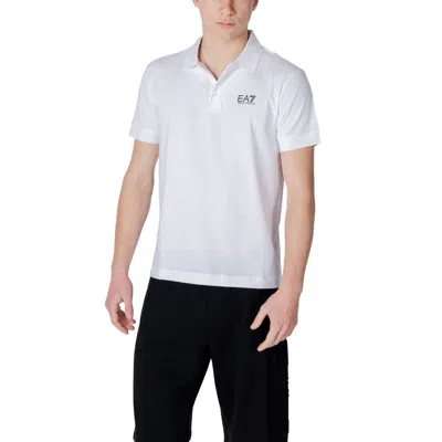 Ea7 White Cotton Polo Shirt