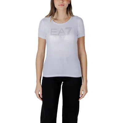 Ea7 Rhinestone-embellishment T-shirt In White