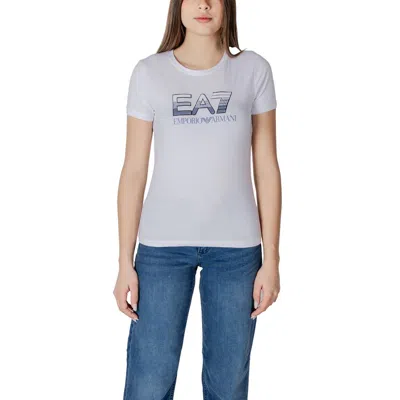 EA7 WHITE COTTON T-SHIRT
