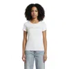 Ea7 White Elastane T-shirt In Metallic