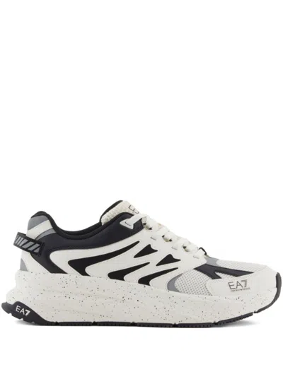 EA7 WHITE LACE UP SNEAKERS