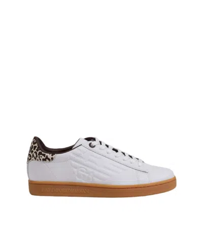 Ea7 White Leather Trainers