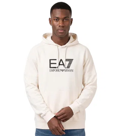 Ea7 White Logo Hoodie