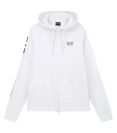 Ea7 White Logo Hoodie