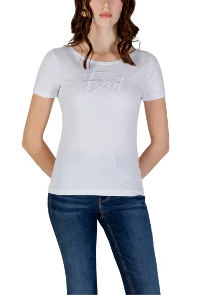 Ea7 White Logo Round Neck T-shirt