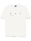 Ea7 Graphic Series Stretch Technical Fabric Crew-neck T-shirt In White