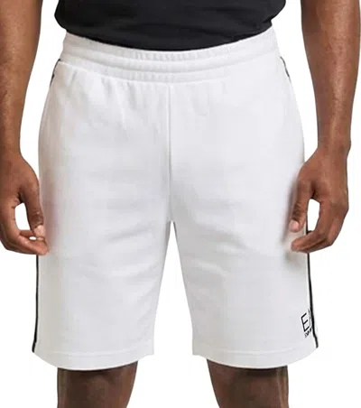 Ea7 White Solid Shorts