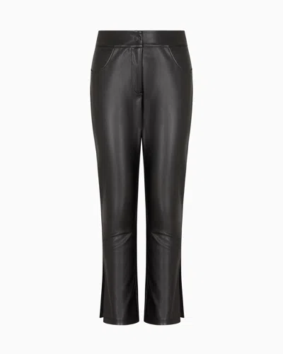 Ea7 Winter Mix Trousers In Leather-effect Fabric