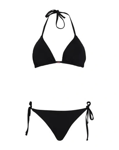 Ea7 Woman Bikini Black Size 4 Polyester, Elastane