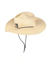 Ea7 Man Hat Beige Size S Paper Yarn, Polyester In Beige