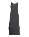 Ea7 Woman Midi Dress Lead Size L Cotton, Elastane In Grey