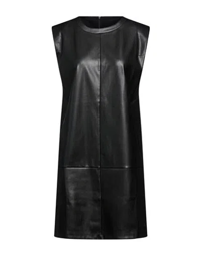 Ea7 Woman Mini Dress Black Size L Polyester, Polyurethane, Viscose, Polyamide, Elastane