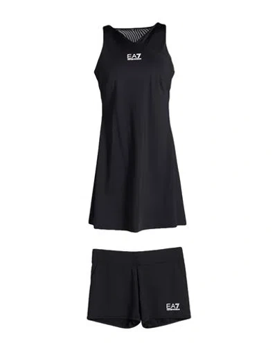 Ea7 Woman Mini Dress Black Size S Polyamide, Elastane